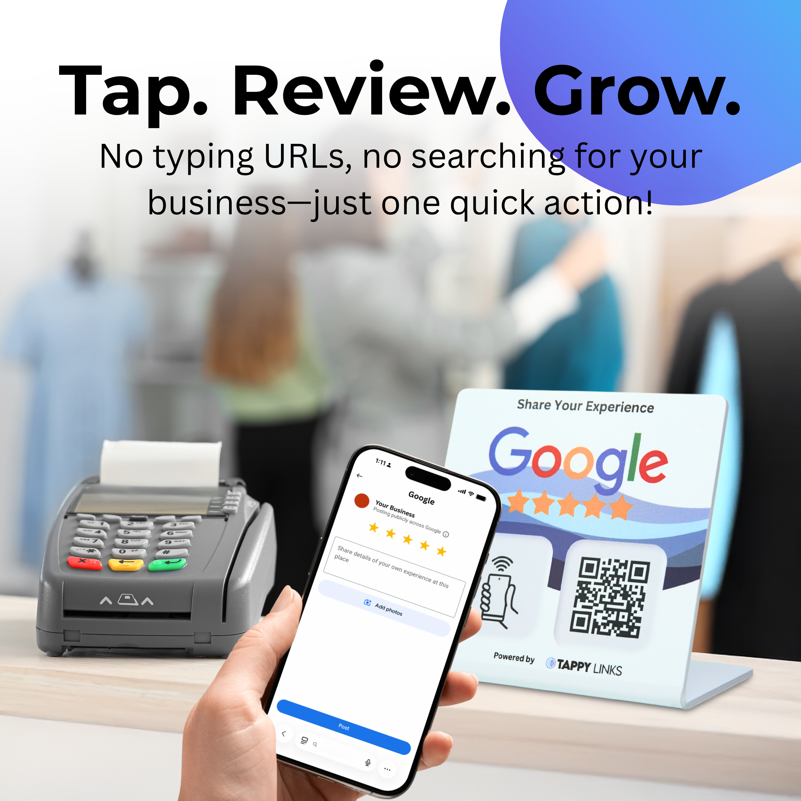 Google Review Tap Stand – Effortless Google Reviews at Your Counter